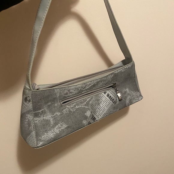 Y2K Newspaper Print Mini Shoulder Bag - Picture 2 of 3